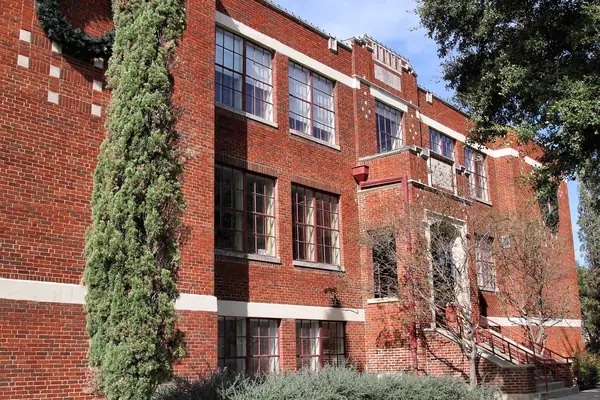 The red-brick former Avenue D School, now Killeen City Hall, in Killeen, Texas