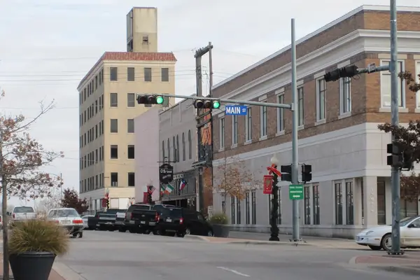 Main Street in downtown Temple, Texas, near the Municipal Building