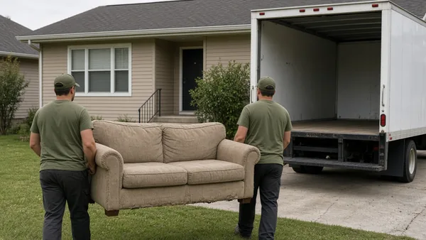 couch removal: couch ready for removal